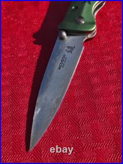 MCUSTA Seki Japan MC163D Green Japanese Bushi Sword VG-10 Damascus Folding Knife