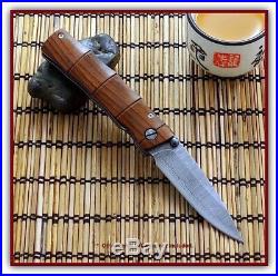 MCUSTA Take Damascus/Cocobolo Linerlock Folding Knife, 2.9 blade, MC-74D