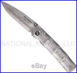 MCUSTA Take MC-33D Folding Pocket Knife, 2.75 Plain Edge Blade, Damascus