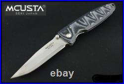 MCUSTA folding knife MC-0010D Classic Wave Damascus Blade Blue Mycarta Handle