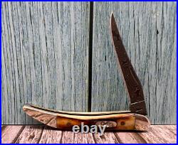 MINT Case XX USA 2008 Stag 510096 DAM Tiny Toothpick Knife Raindrop Damascus