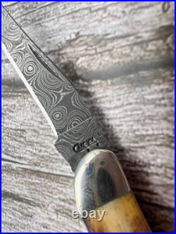 MINT Case XX USA 2008 Stag 510096 DAM Tiny Toothpick Knife Raindrop Damascus