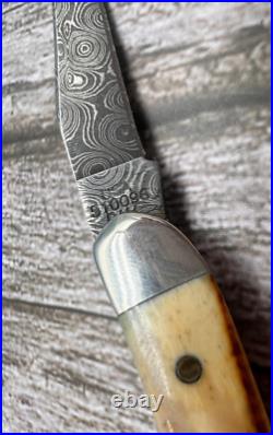 MINT Case XX USA 2008 Stag 510096 DAM Tiny Toothpick Knife Raindrop Damascus