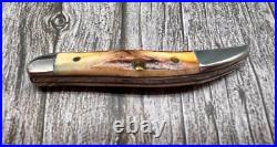 MINT Case XX USA 2008 Stag 510096 DAM Tiny Toothpick Knife Raindrop Damascus