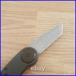 Mantis Gearhead Folding Knife 3 Damascus Steel Tanto Blade Carbon Fiber Handle