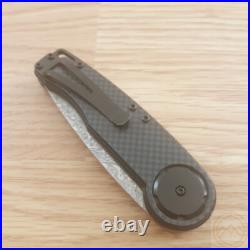 Mantis Gearhead Folding Knife 3 Damascus Steel Tanto Blade Carbon Fiber Handle