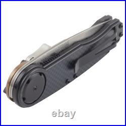 Mantis Gearhead Linerlock Folding Pocket Knife Damascus Drop Point Carbon Fiber