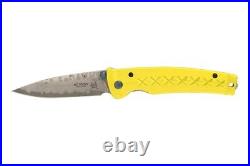 Mcusta Fusion Folding Knife Yellow Aluminum Handle Damascus Plain Edge MC-164-D