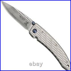 Mcusta Knife Nami Small Pocket Knife MC-111D Plain Edge Damascus Blade