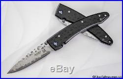 Mcusta Large Tsuchi VG-10 Damascus Folding Knife Hammered Stainless Steel Handle