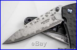 Mcusta Large Tsuchi VG-10 Damascus Folding Knife Hammered Stainless Steel Handle