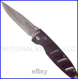 Mcusta MC-13D Folding Knife, 3-1/4 Damascus Blade, Ebony Wood Handle