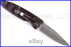 Mcusta MC-13D Folding Knife, 3-1/4 Damascus Blade, Ebony Wood Handle