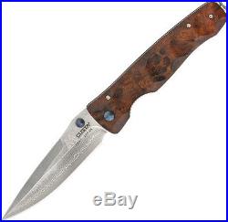 Mcusta MCU124D Damascus Tactility 4.5 Folding Knife Wood Handle Folder