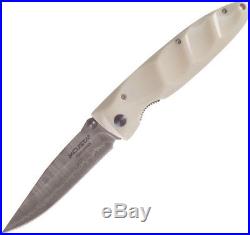Mcusta MCU15D Damascus Basic Contoured Dupont Corian Folding Knife Pocket Folder