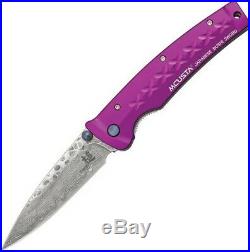 Mcusta MCU162D Tsuchi Pink/Damascus EDC Folding Knife Pocket Folder