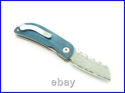 Mcusta Petit Folding Knife Blue Jute Micarta Handle Damascus Plain Edge MC-213D