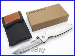 Mcusta Seki Japan Basic Mc-25d White Corian Vg-10 Damascus Folding Pocket Knife