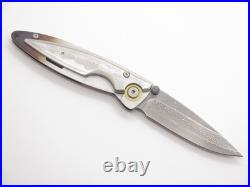 Mcusta Seki Japan Discontinued Brass Kasumi MC-31D Damascus Folding Pocket Knife