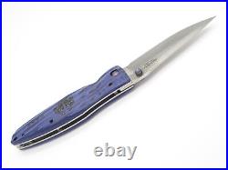 Mcusta Seki Japan MC-186D Masamune Blue & VG-10 Damascus Folding Knife No Clip