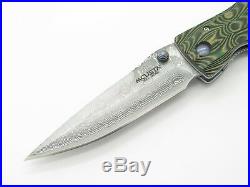 Mcusta Seki Japan Rikyu Mc-184d Green Wood Vg-10 Damascus Folding Hunter Knife