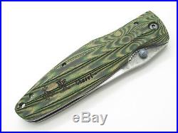 Mcusta Seki Japan Rikyu Mc-184d Green Wood Vg-10 Damascus Folding Hunter Knife