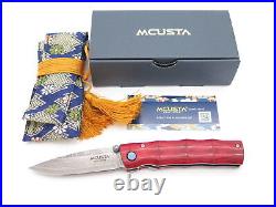 Mcusta Seki Japan Take MC-75D VG-10 Damascus Red Folding Pocket Knife No Clip