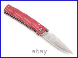 Mcusta Seki Japan Take MC-75D VG-10 Damascus Red Folding Pocket Knife No Clip