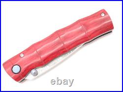 Mcusta Seki Japan Take MC-75D VG-10 Damascus Red Folding Pocket Knife No Clip