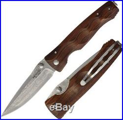 Mcusta Tactility Folding Knife 3.5 Damascus Steel Blade Cocobolo Wood Handle