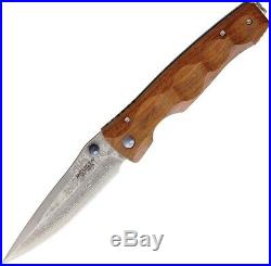 Mcusta Tactility Folding Knife 3.5 Damascus Steel Blade Ironwood Handle U127D