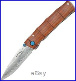 Mcusta Take Folding Knife VG-10 Core Damascus Steel Blade Cocobolo Wood Handle