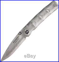 Mcusta Take Linerlock Folding Knife VG-10 Damascus Steel Blade Damascus Handle
