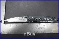 Mcusta Tsuchi Bushi Sword Folding Knife MC-0161D Damascus Blade Black Scales
