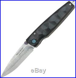 Mcusta Tsuchi Folding Knife VG-10 Damascus Steel Blade African Ebony Wood Handle