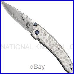 Mcusta Tsuchi Small MC-113D Folding Knife, 2.75 Plain Edge Damascus Blade