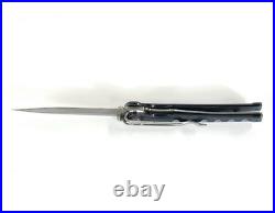 Mcusta VG-10 Damascus Folding Knife Seki Japan Aluminum Handle Blue Accents