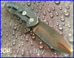 Melvin Lozada Custom Handmade Hades Tactical Flipper Folding Knife Damascus