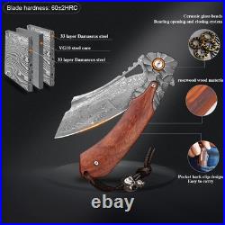Men's pocket knife Damascus Steel Handmade Folding Knife, 3.5 in blade rosewoo