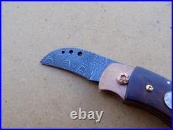 Michael Tamboli Custom Folding Knife Damascus