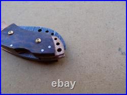 Michael Tamboli Custom Folding Knife Damascus