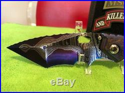Mick Strider Custom XL Cobalt San Mai Damascus folding knife
