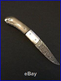 Mike Dilluvio Custom Damascus Liner Lock Folding Knife/knives