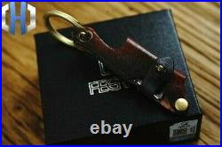 Mini Wharncliffe Folding Knife Pocket Hunting Survival Damascus Steel keychain S
