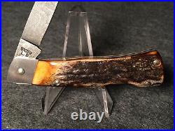 Mint CASE XX USA 51059 LD STAG LOCKBACK 1989 Damascus Steel Folding Knife