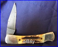 Minty Vintage CASE XX USA 51405L D (Damascus) 1989 STAG lockback folding knife