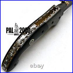 Mngp-8736 Best Handmade Damascus steel Pocket Knife Beautiful Folding Kni