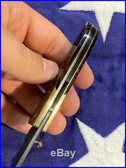 N. L. Smith Custom Damascus liner lock folding pocket knife US Made 6 1/2