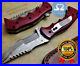 NEW-Damascus-Steel-Folding-Knife-Handmade-Leather-Shealth-Red-Micarta-USA-01-guh