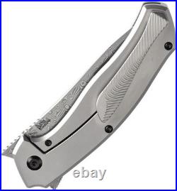 NEW Kansept Knives Havorn Folding Knife 3.5 Damascus Steel Blade Titanium/CF